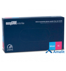 Рукавички нітрилові easyCARE, без пудри,"S" блакитні (ZARYS), 50 пар/пак.